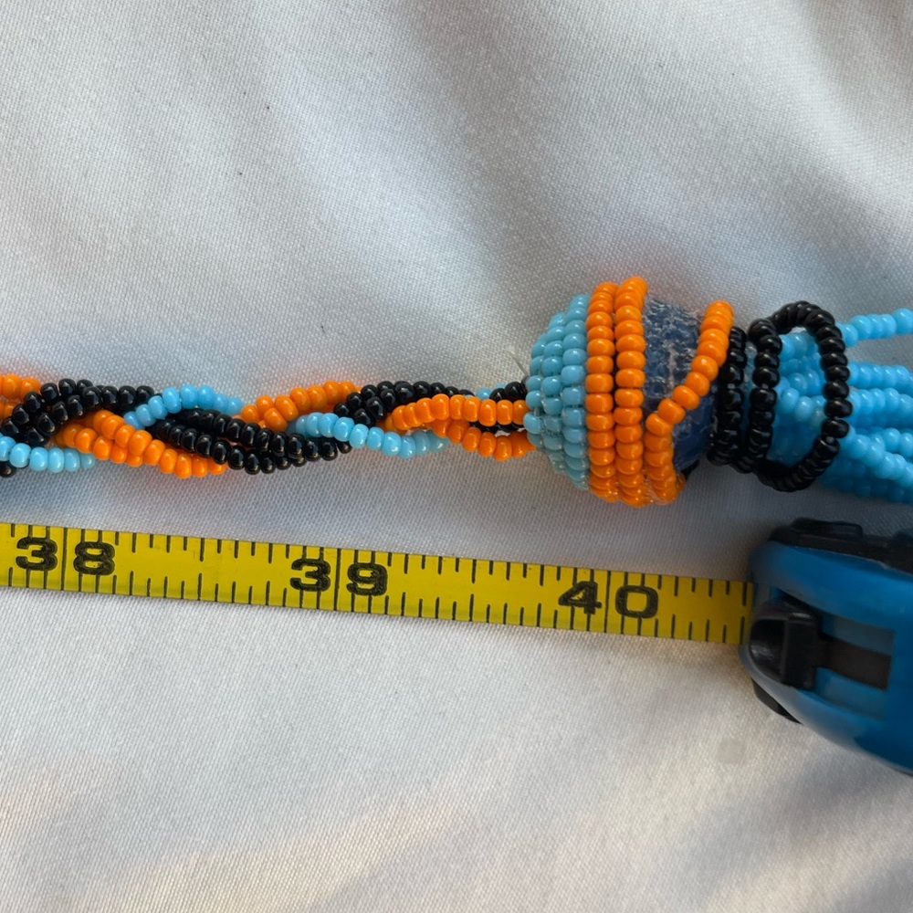 Native American Statement Beaded Necklace Tassle … - image 8